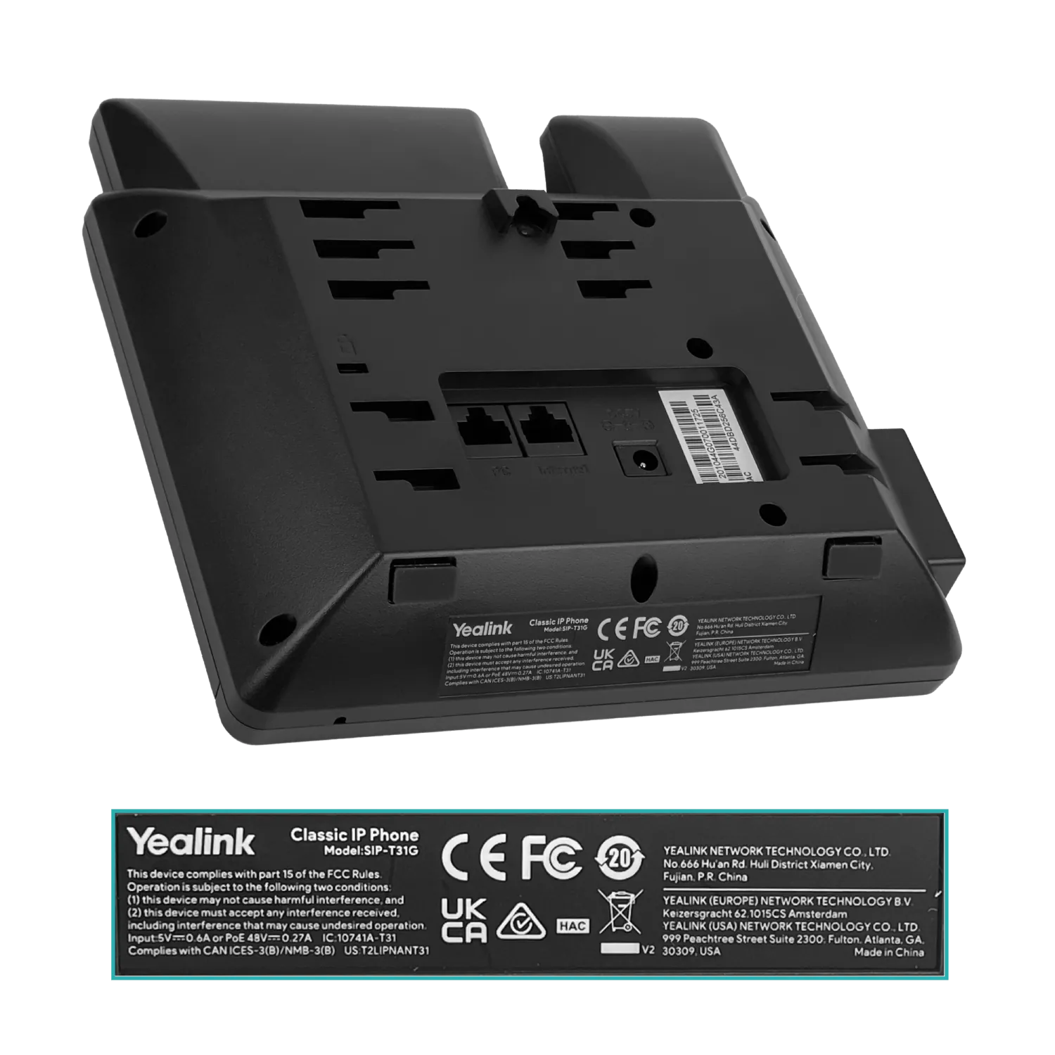 Teléfono IP Yealink SIP-T31G – 2 líneas, pantalla LCD y PoE 7