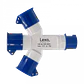 LEXO Triple Enchufe Industrial 1-Macho 3-Hembra 2P+T 16A IP44 250V - Miniatura 2