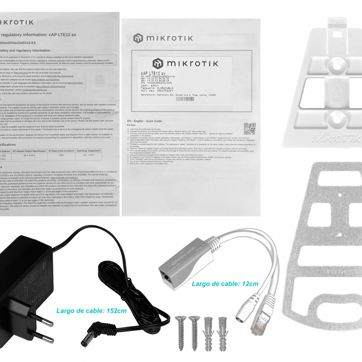 Punto de Acceso de Techo MikroTik cAP LTE12 ax - Wi-Fi 6, Módem LTE CAT12, CPU Quad-Core 1.8 GHz 6