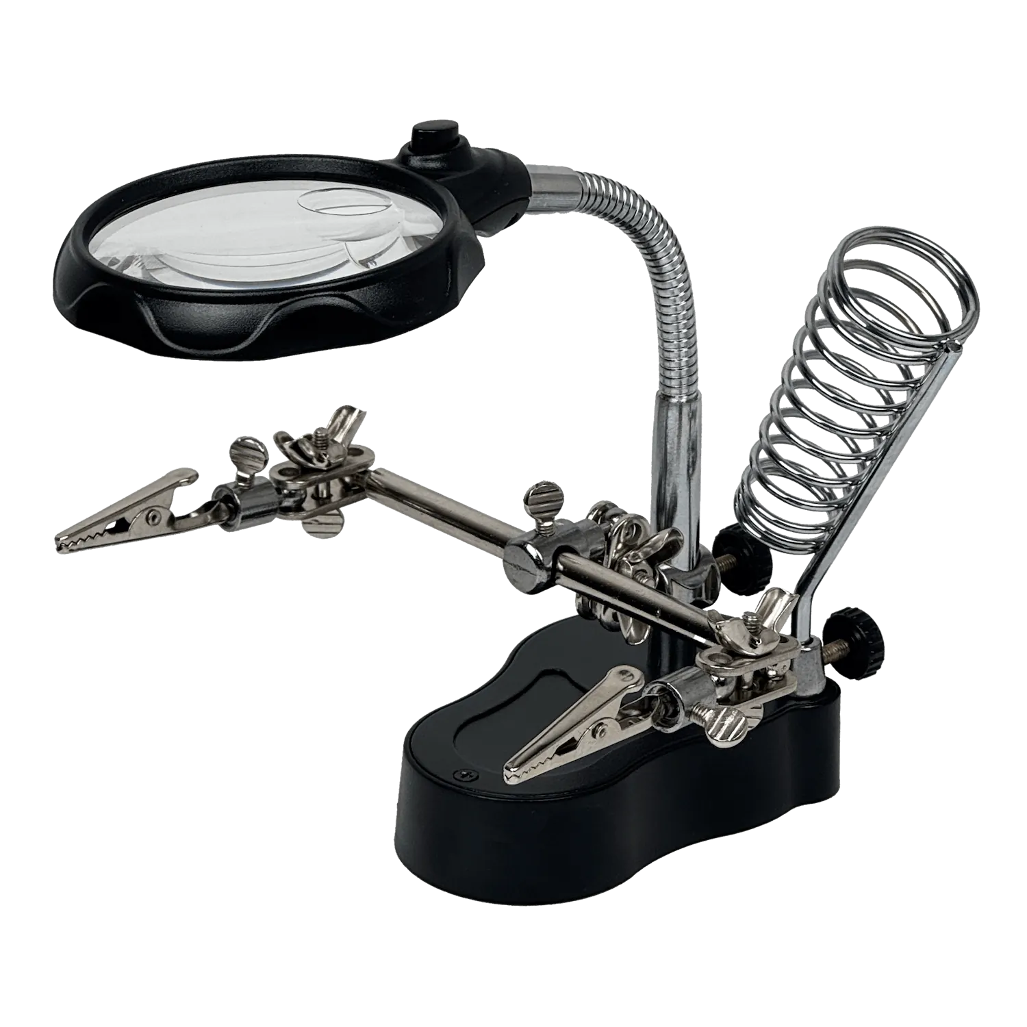 Tercera Mano Porta Soporte Cautin Lupa/3,5X /12X 2-Led Req 3-Pila-AAA 3