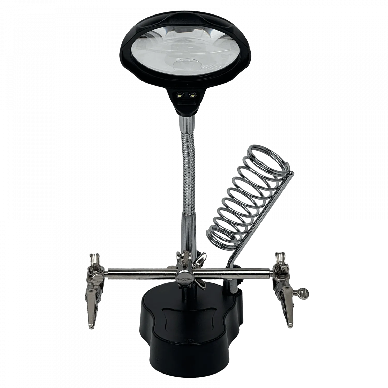 Tercera Mano Porta Soporte Cautin Lupa/3,5X /12X 2-Led Req 3-Pila-AAA 5