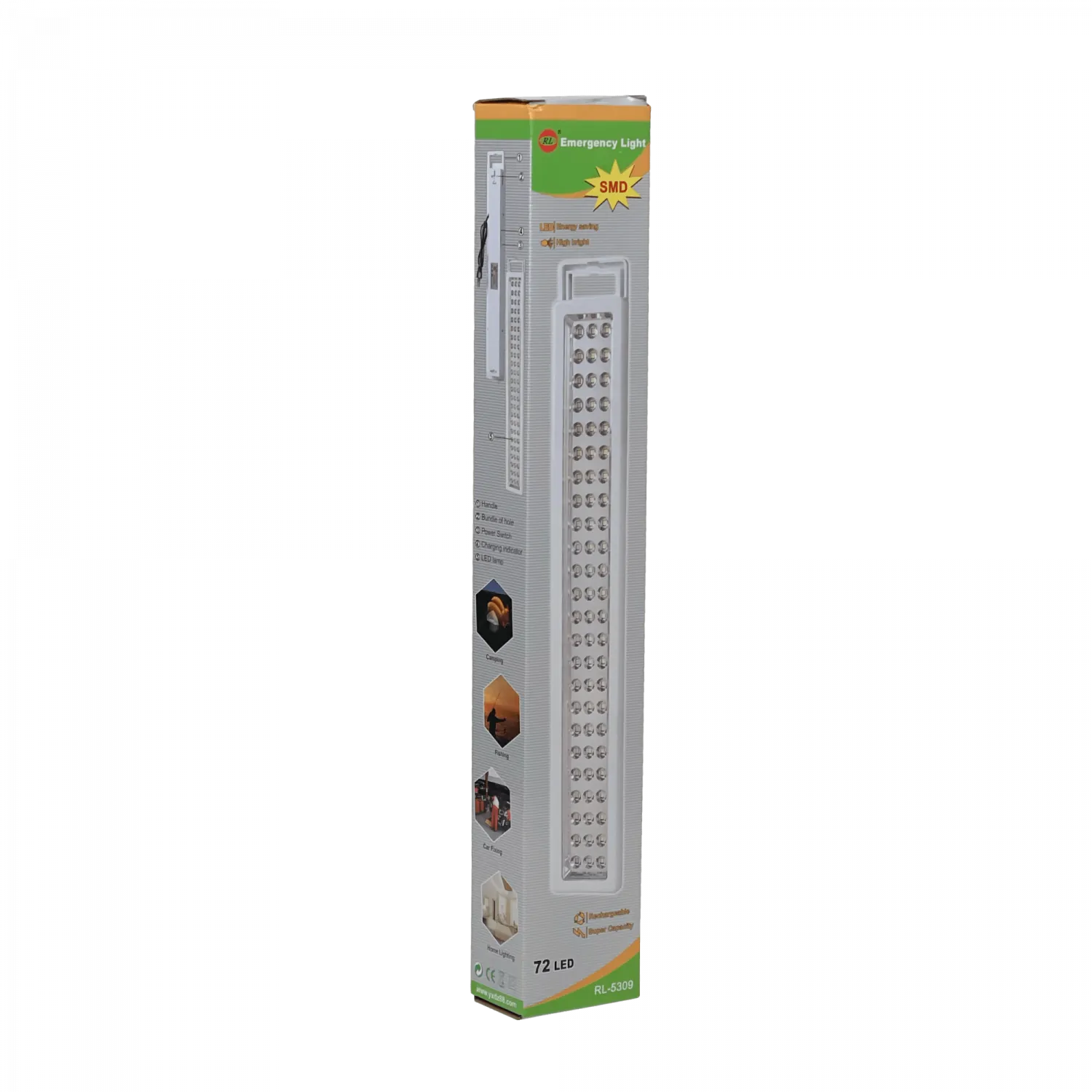 Lámpara de Emergencia EL072 72-LED 220V con Batería Interna 4