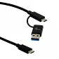 XTECH 2-IN-1 USB-C a USB-CM/AM Cable 182cm USB2.0 XTC-532 - Miniatura 2