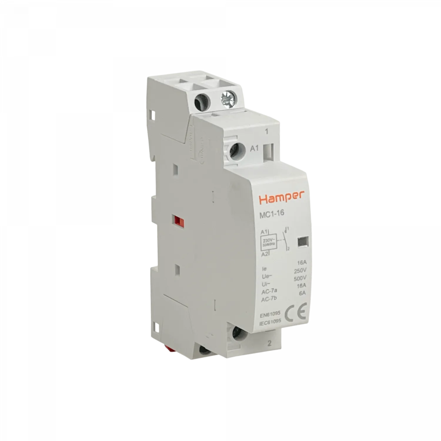 HAMPER 16A Contactor Monofasico Modular 230/400V 1NA IP20 Certif-SEC 2