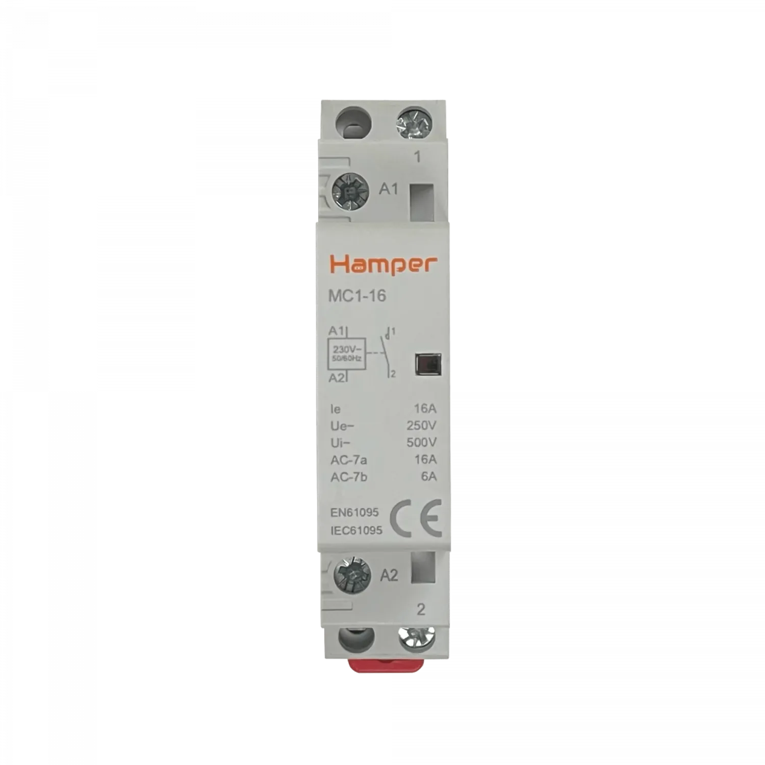 HAMPER 16A Contactor Monofasico Modular 230/400V 1NA IP20 Certif-SEC 3