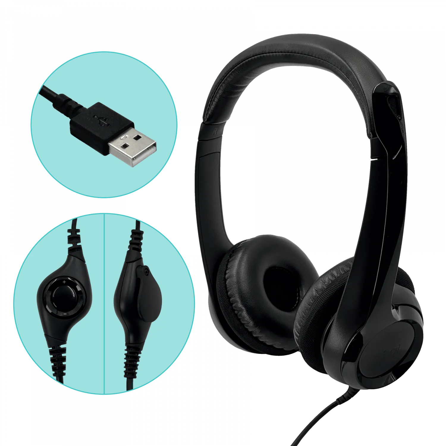 Audifonos Logitech H390 Estereo con Microfono USB A Control en Cable 3