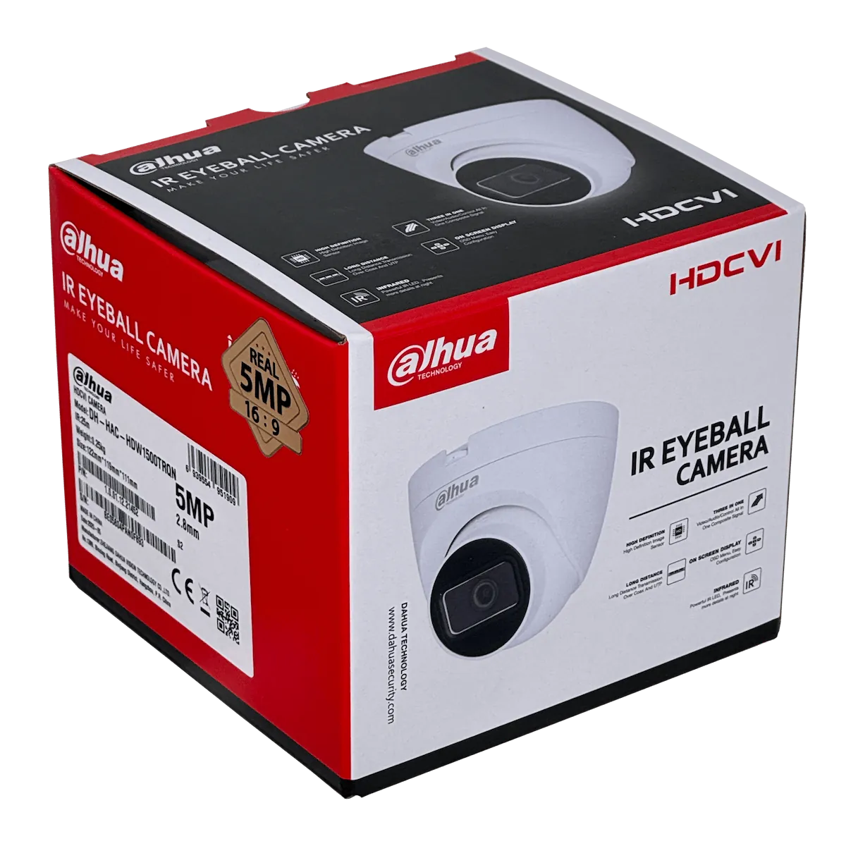 Camara Domo HDCVI Dahua 5MP 2.8mm IR25m IP50 HDW1500TRQN para interiores 3