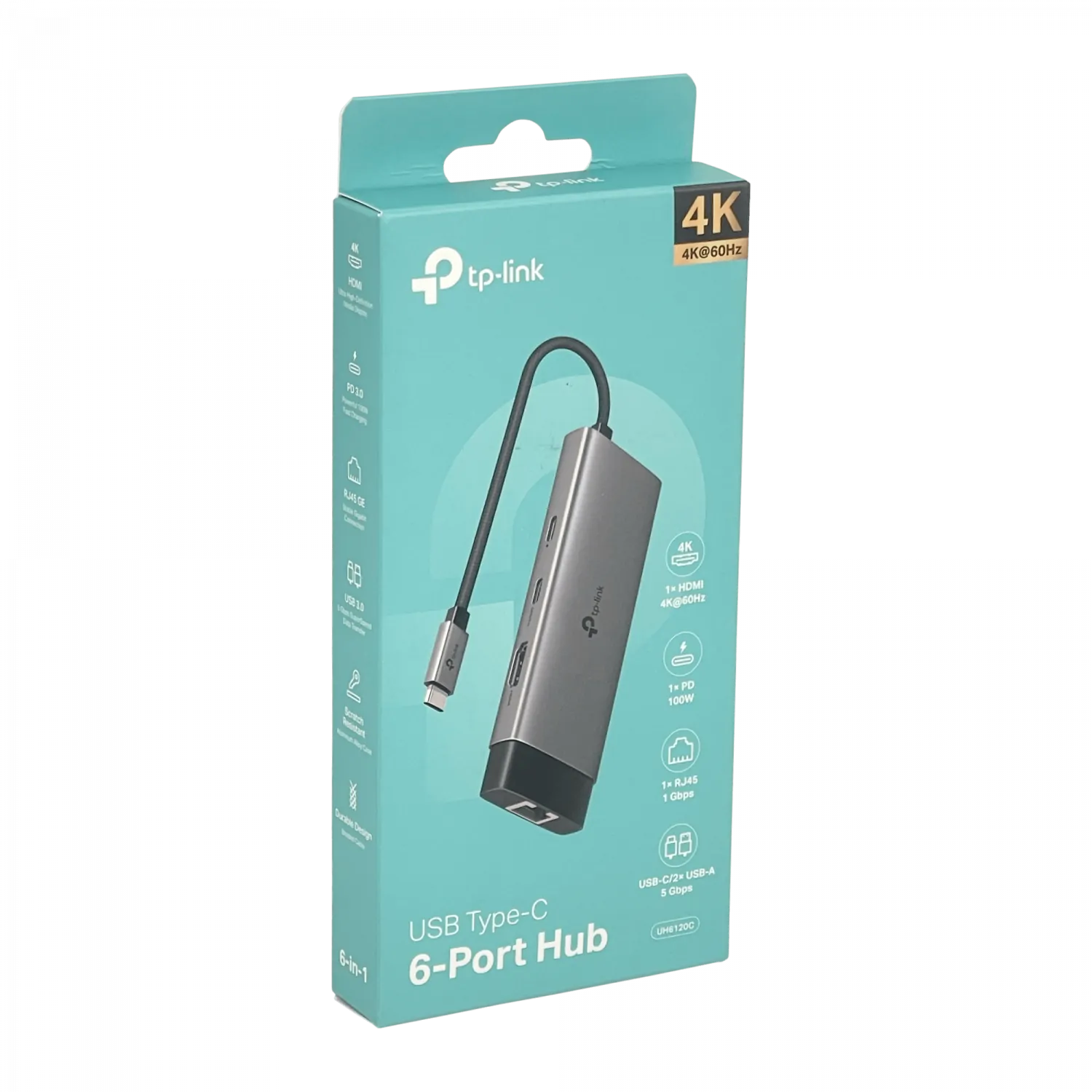 Hub USB C TP-Link UH6120C HDMI 4K RJ45 100W Gigabit 7
