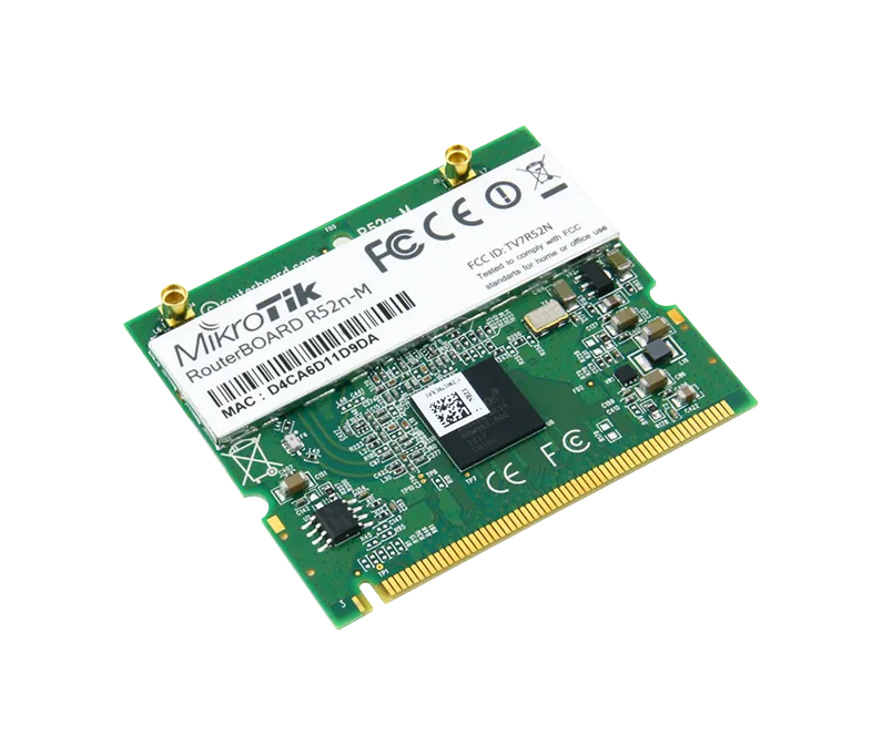 Tarjeta MiniPCI MikroTik R52nM - Doble Banda 2.4/5 GHz, 802.11a/b/g/n 2