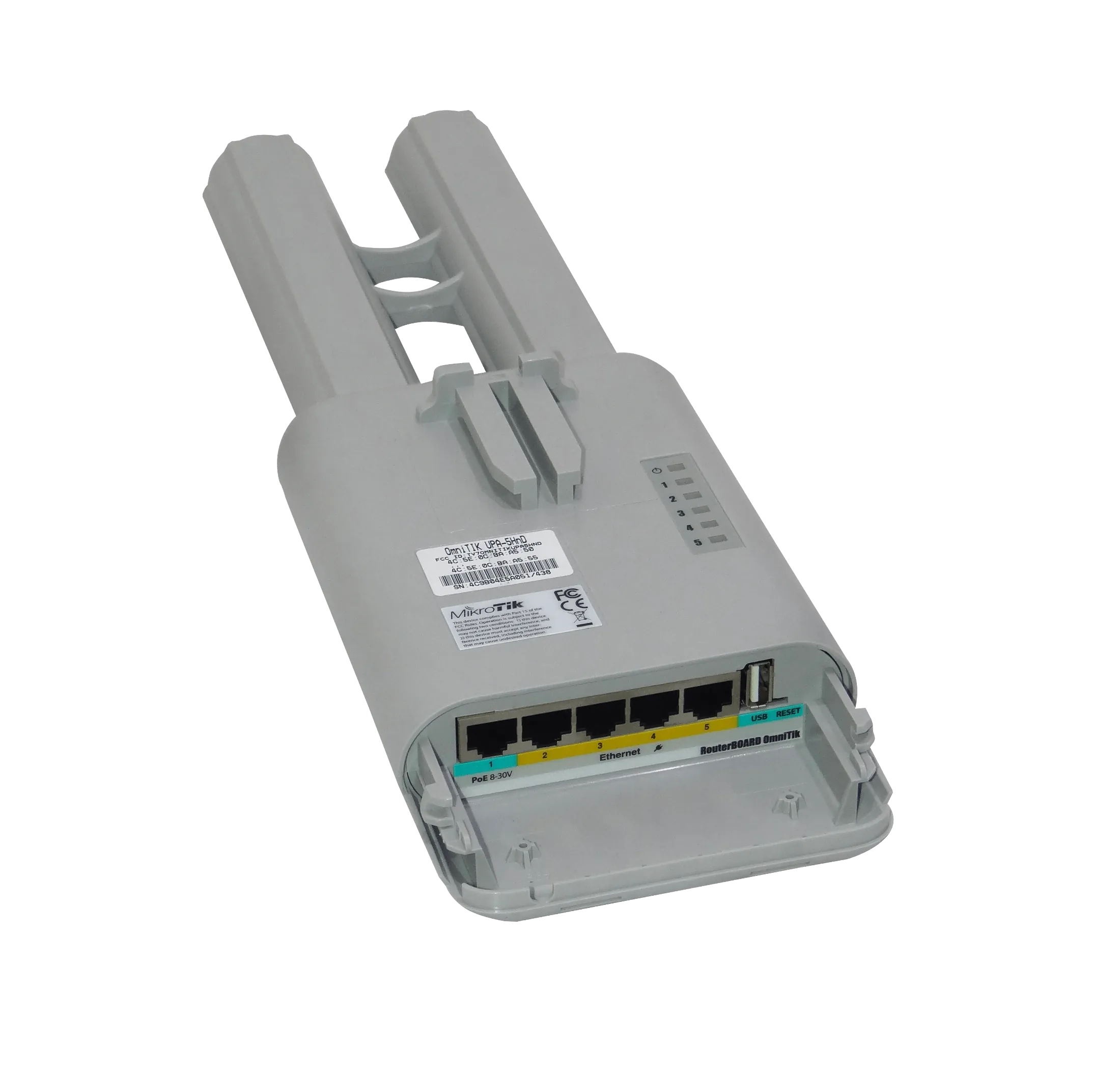 Punto de Acceso Exterior MikroTik OmniTIK 5 - 5 GHz, 802.11a/n, 5 Puertos Ethernet 5