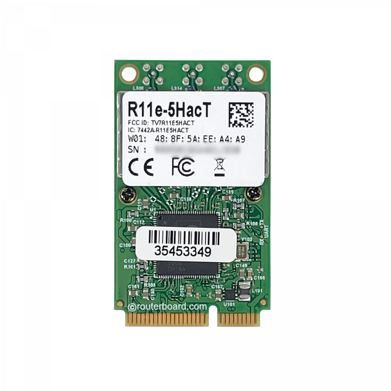 Tarjeta miniPCI-e MikroTik R11e-5HacT - 5 GHz, 802.11ac, Triple Cadena 4