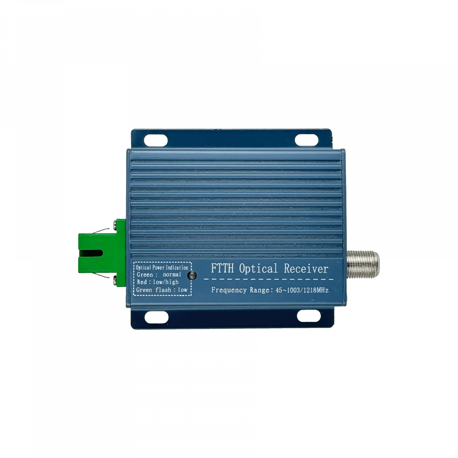 Transceptor Óptico WOLCK VR-860MS SC/APC a F-Hembra Activo 1210–1610nm, 47–1000MHz, con Fuente 12V 6