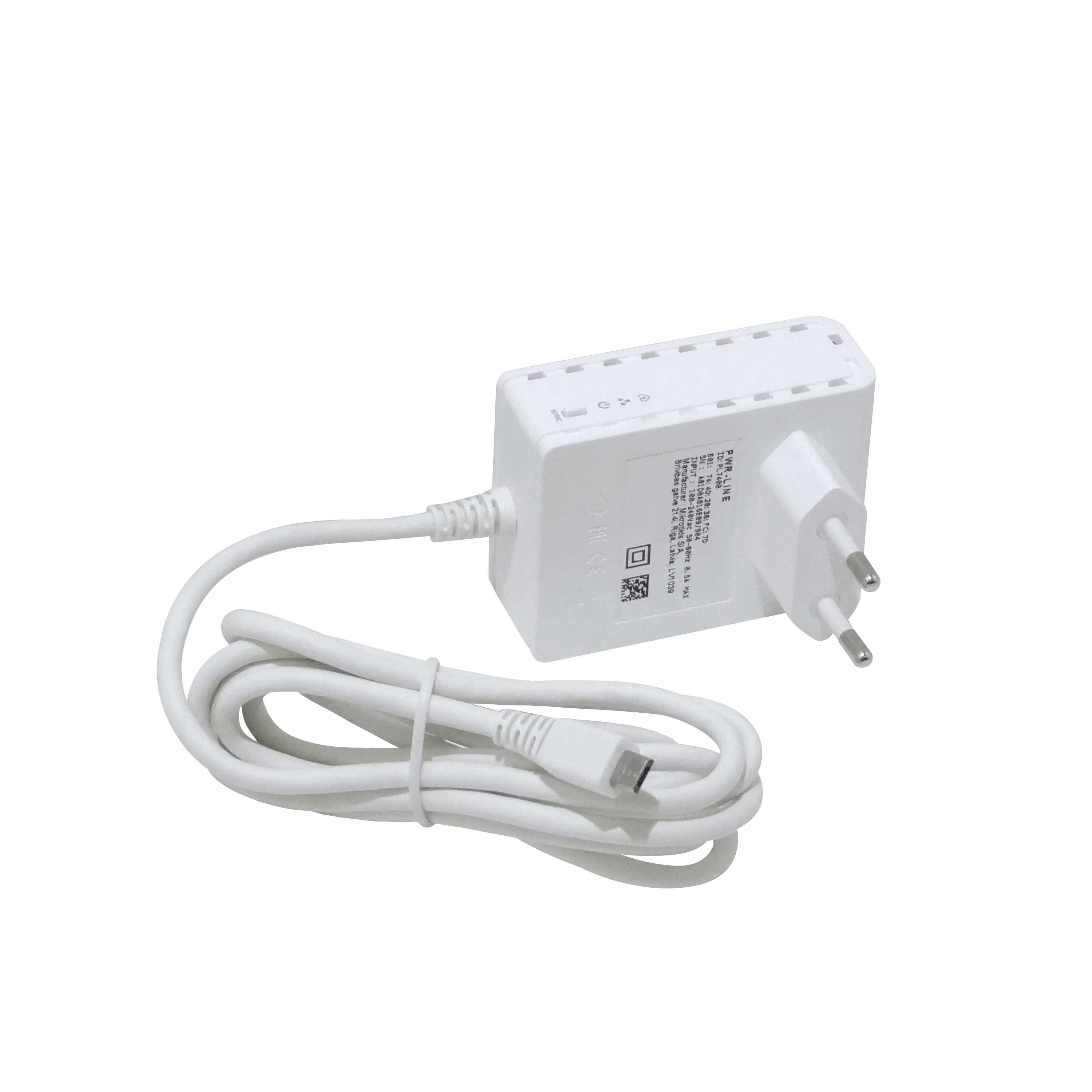 Adaptador de Corriente MikroTik PWR-LINE EU con Funcionalidad PWR-LINE para Routers con microUSB 5