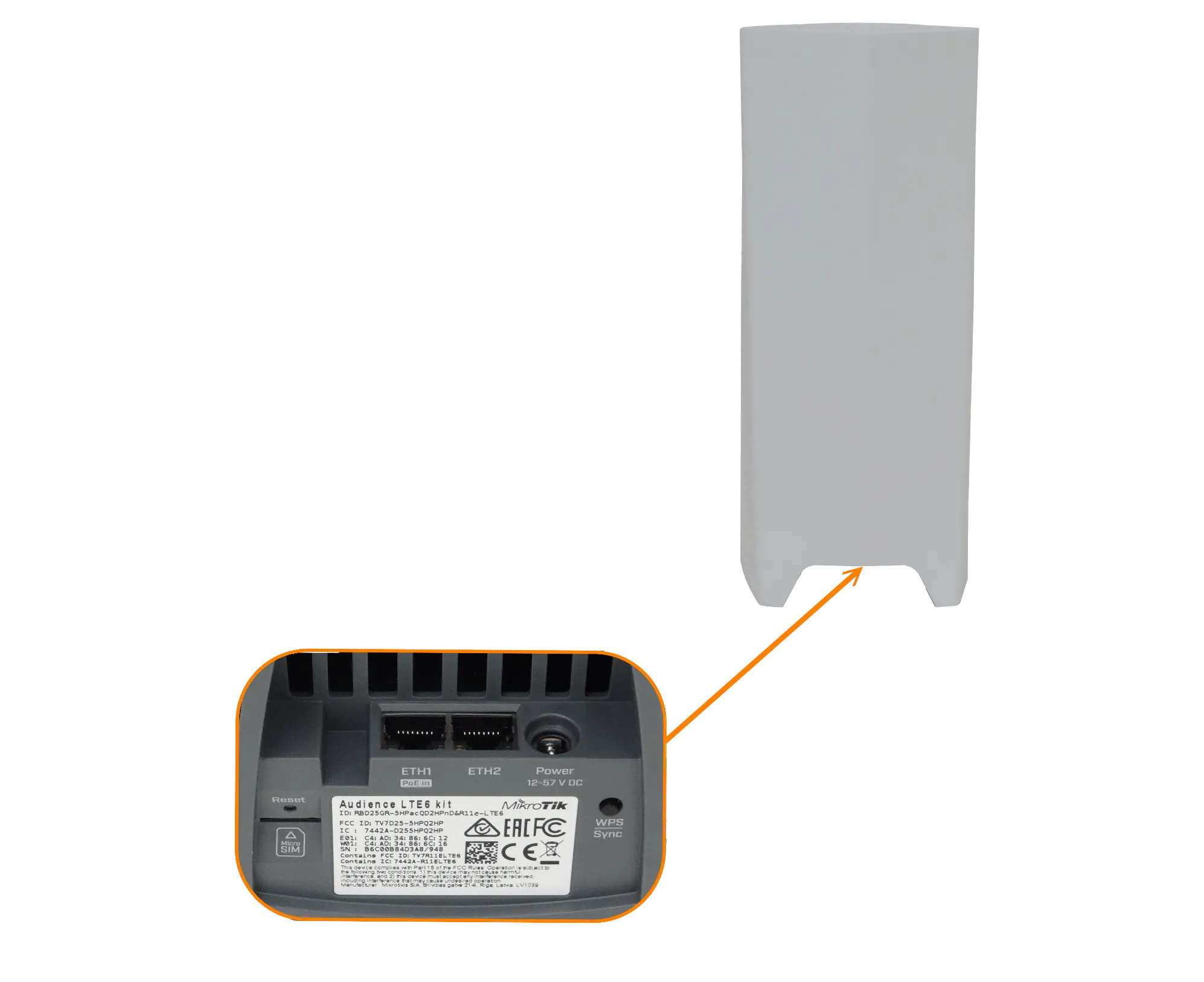 Punto de Acceso MikroTik Audience LTE6 Kit - Tribanda con LTE y Malla Wi-Fi 6