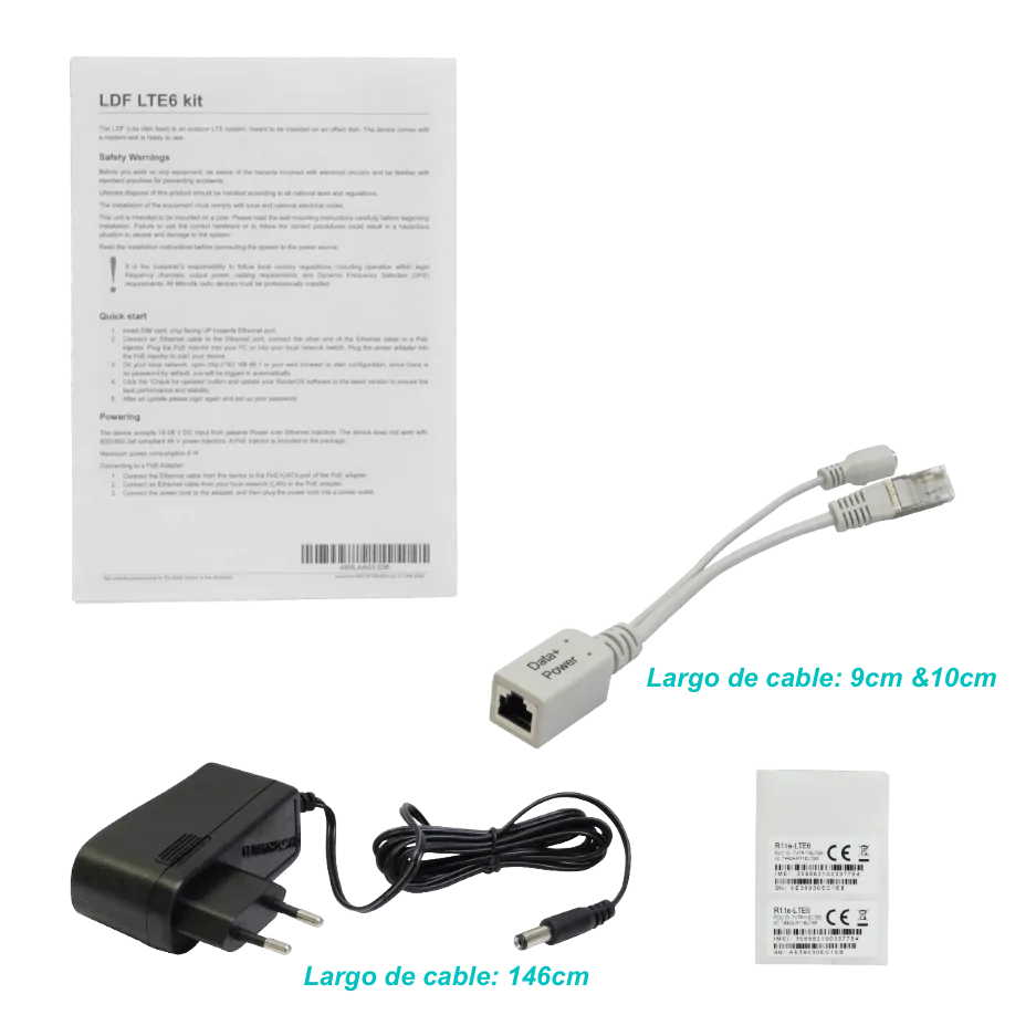 MIKROTIK CAT6 8dBi 300/50Mbps LTE 1-Sim 66º L3 1-100 inc24V 2