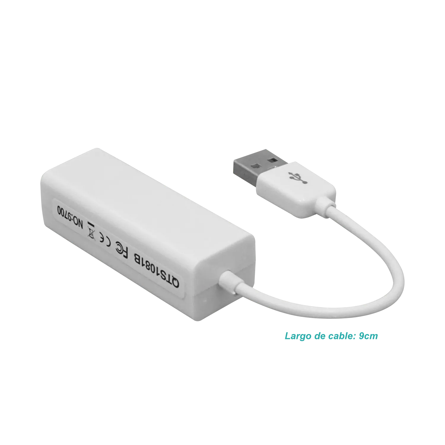 Adaptador USB 2.0 a Ethernet LAN RJ45 100Mbps Chipset 9700 4