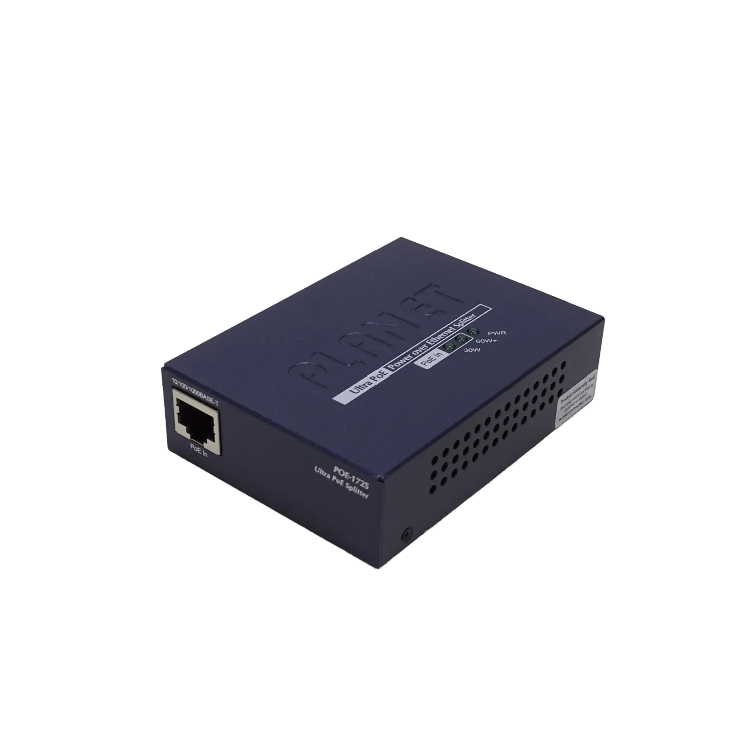 Splitter PoE+ Planet POE-172S, Salida Ajustable (12V/19V/24V DC), Entrada 48-56V, 25W, Gigabit  4