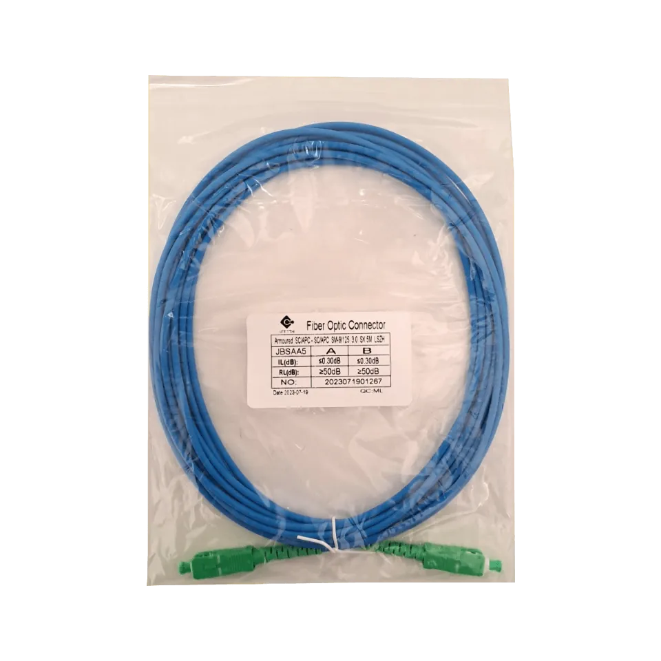 LSZH Blindado 5mt SC/APC-SC/APC SM Simplex JumperFibra 3.0mm 9/125um 2