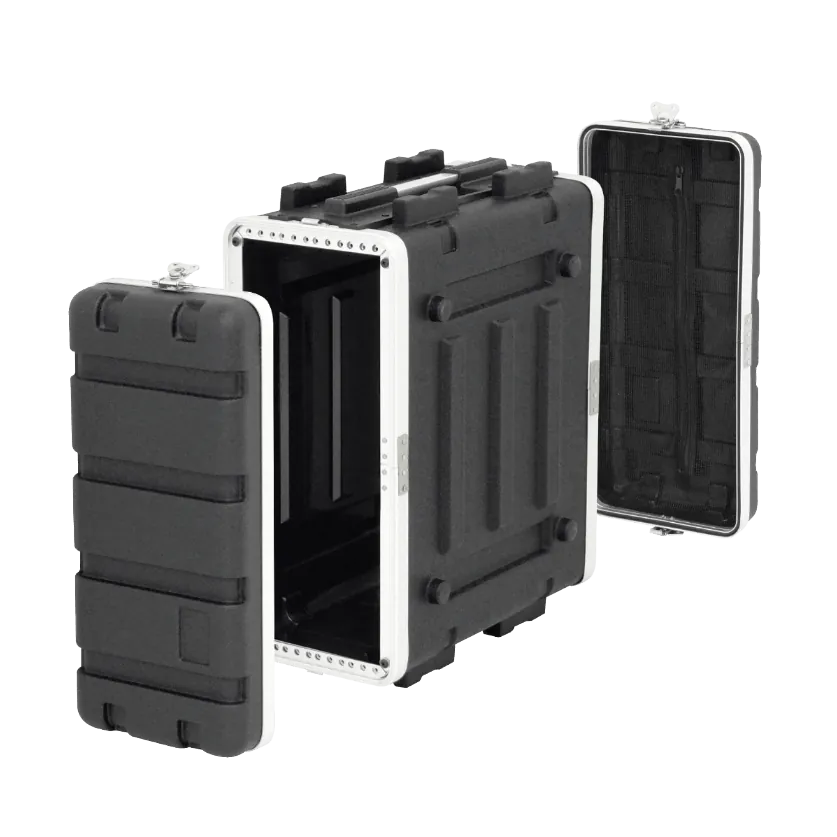 4U/25cm Fondo-42cm Rack Portatil Plastico 2-tapas para Exterior Negro 4