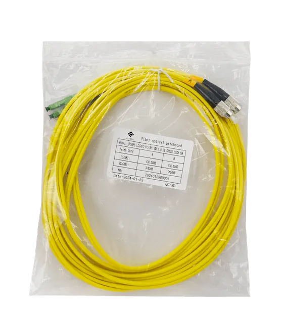 5mt LC/APC-FC/UPC MonoModo SM Duplex Jumper Cable Fibra 9/125um 3mm 2