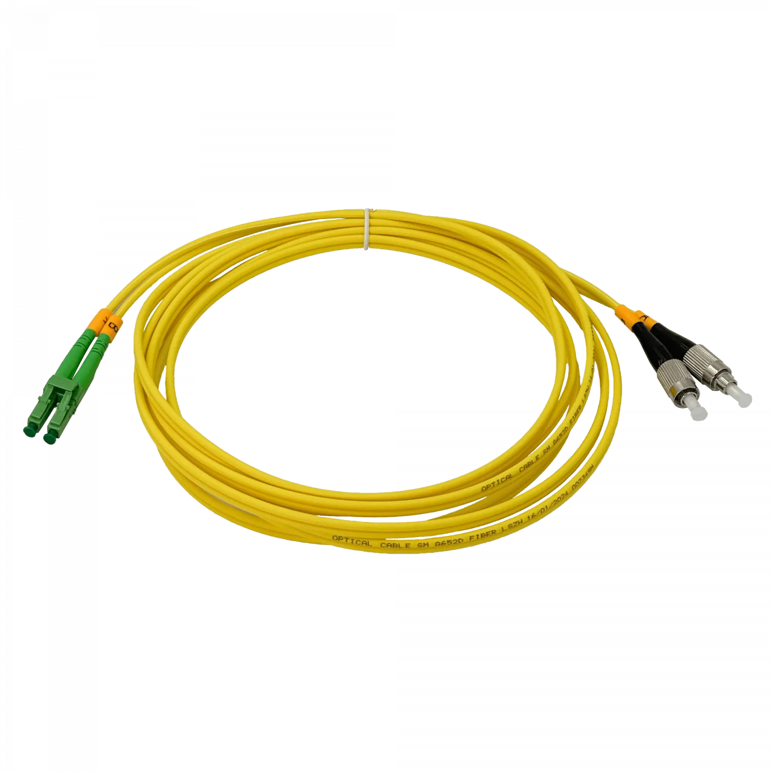 3mt LC/APC-FC/UPC MonoModo SM Duplex Jumper Cable Fibra 9/125um 3mm 2