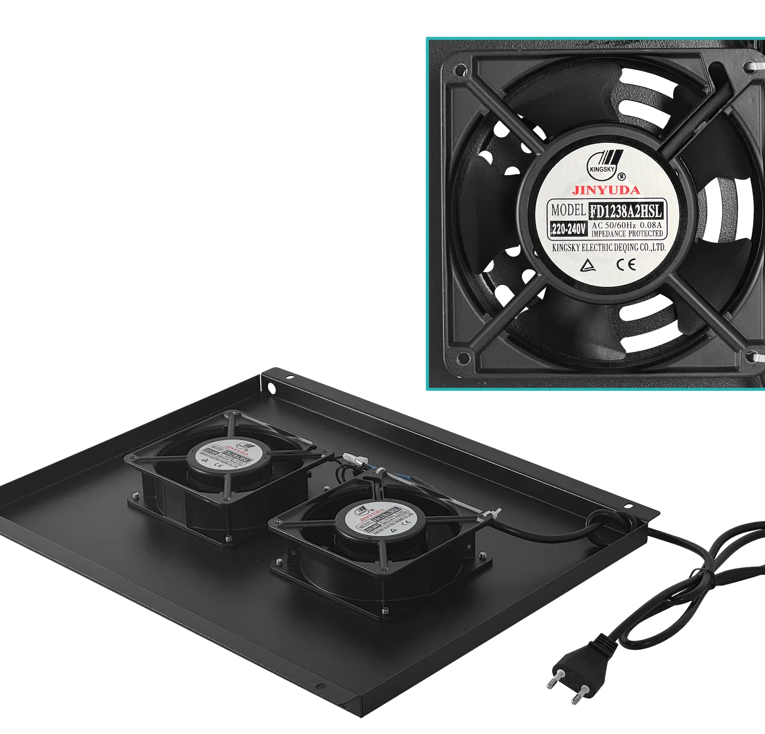 Gabinete Rack LINKMADE RK22-6LD 22U 60cm de Fondo Desarmado con Ventilador y PDU - Negro 4