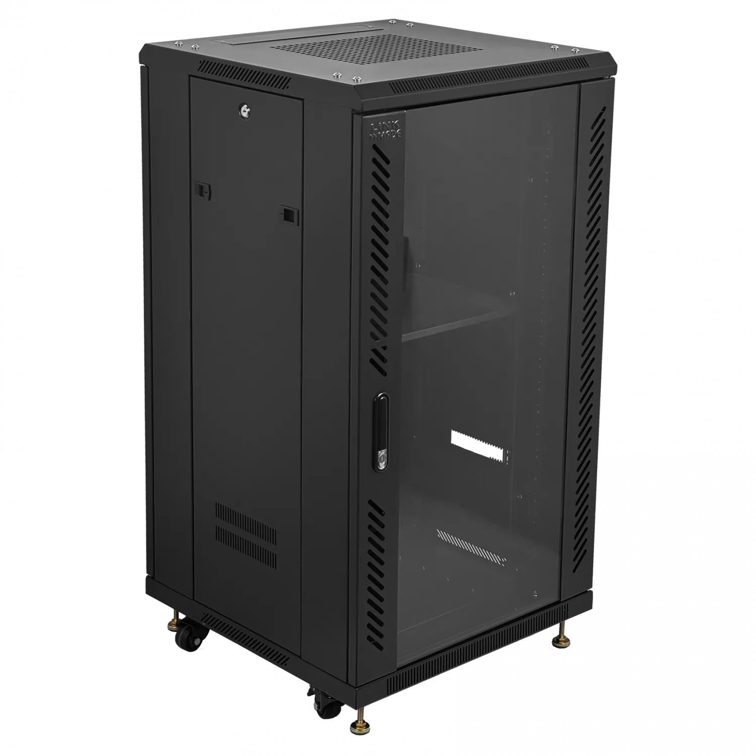 Gabinete Rack LINKMADE RK22-6LD 22U 60cm de Fondo Desarmado con Ventilador y PDU - Negro 8