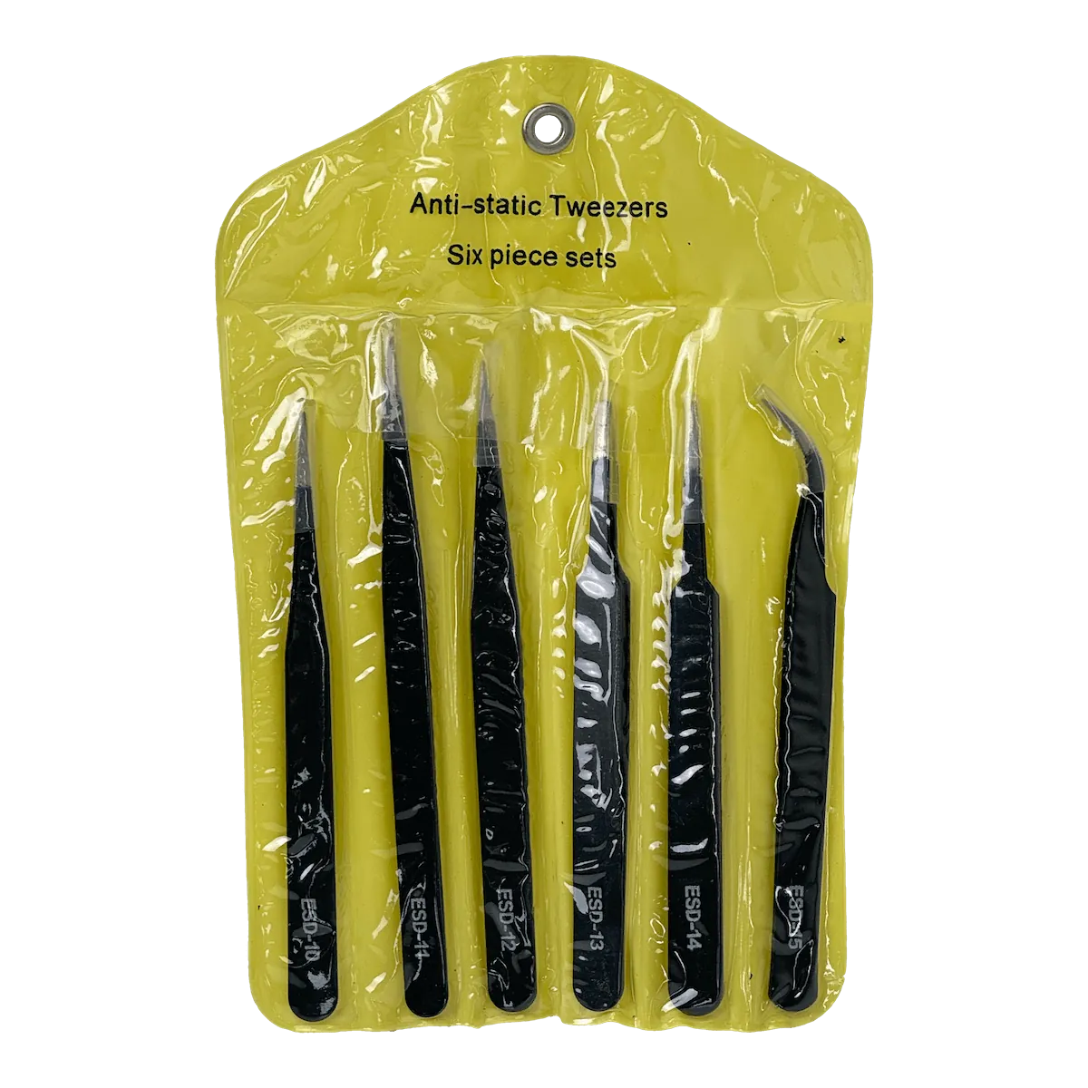 set de Pinzas 6 antiestaticas de acero inoxidable puntas no magneticas 2