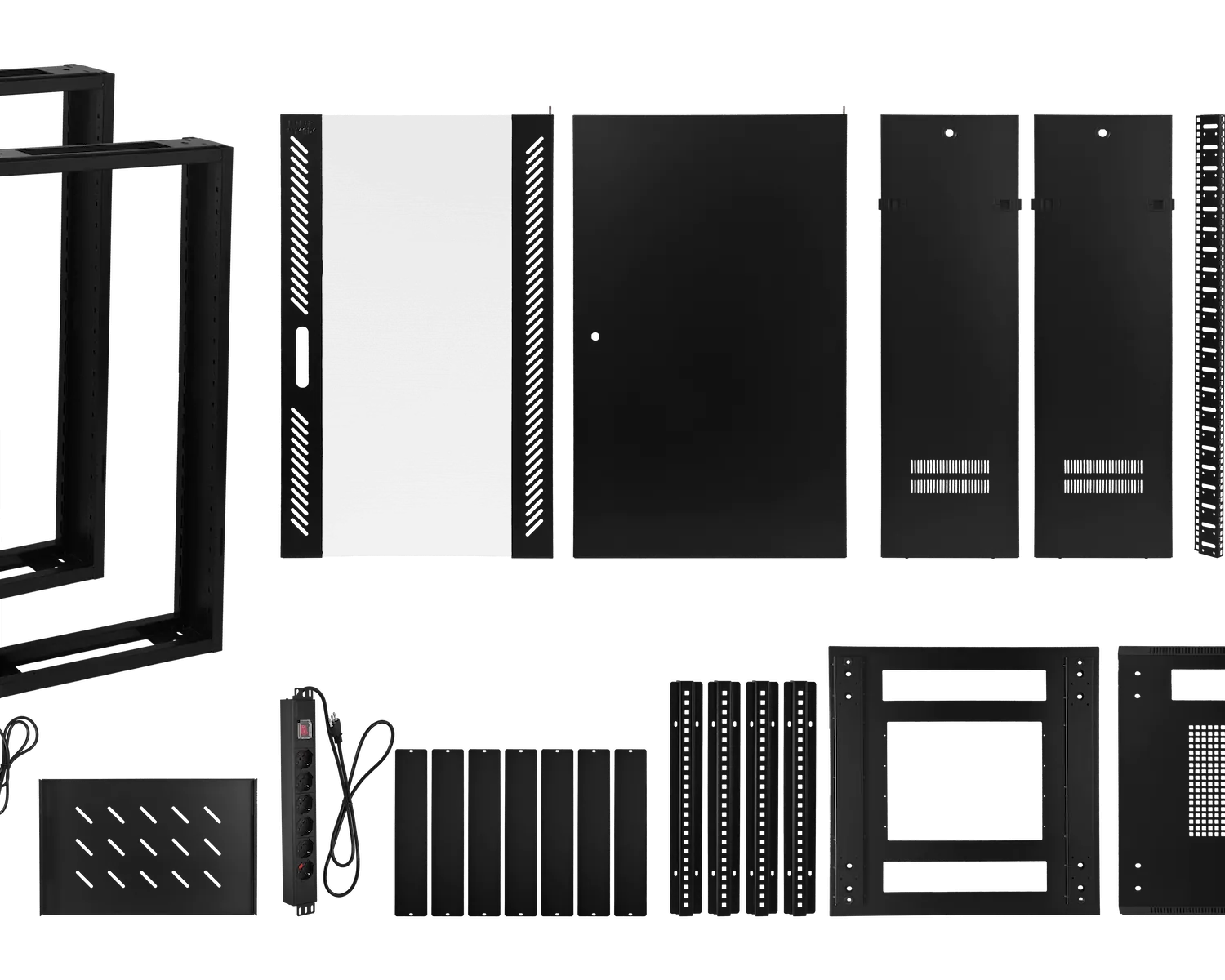 Gabinete Rack LINKMADE RK22-6LD 22U 60cm de Fondo Desarmado con Ventilador y PDU - Negro 10
