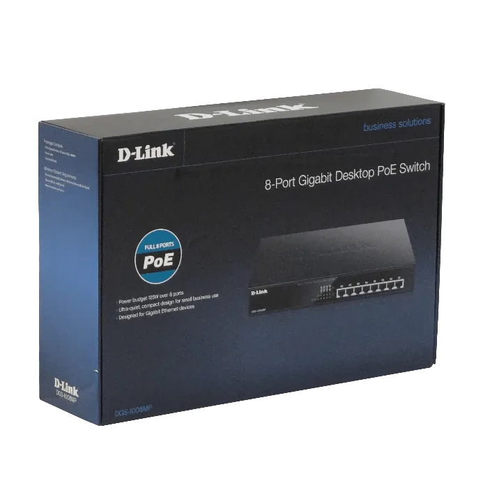 Switch D-Link DGS-1008MP – 8 Puertos Gigabit PoE+, Montaje de Escritorio, Alta Velocidad 4