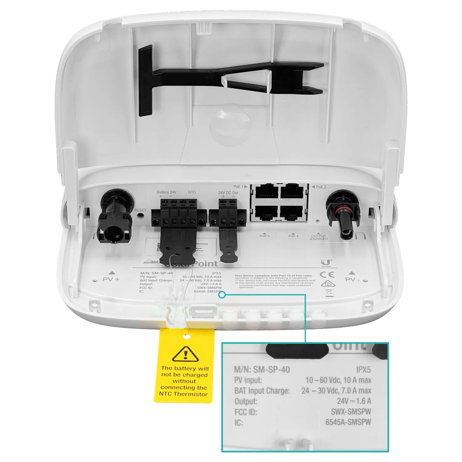 Controlador de Carga Solar MPPT de 24V y 7A con Gestión Remota, Ubiquiti sunMAX SolarPoint 2