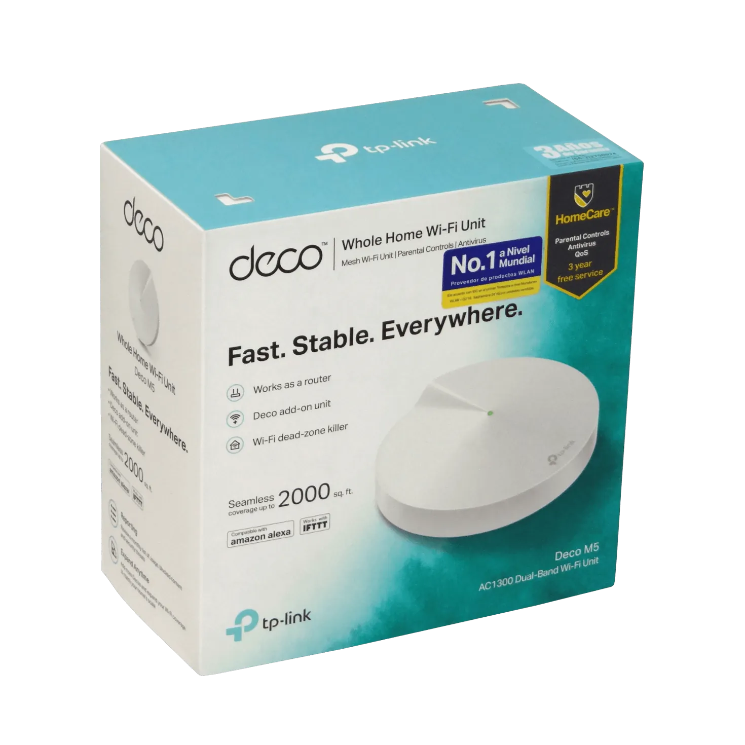 Pack de 1, Sistema Mesh Wi-Fi 5 Inteligente Doble Banda AC1300 TP-Link Deco M5, Seguridad integrada 5