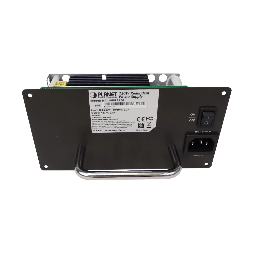 PLANET Fuente Redundante para Chasis MC-1500R 100-240VAC 130W 4
