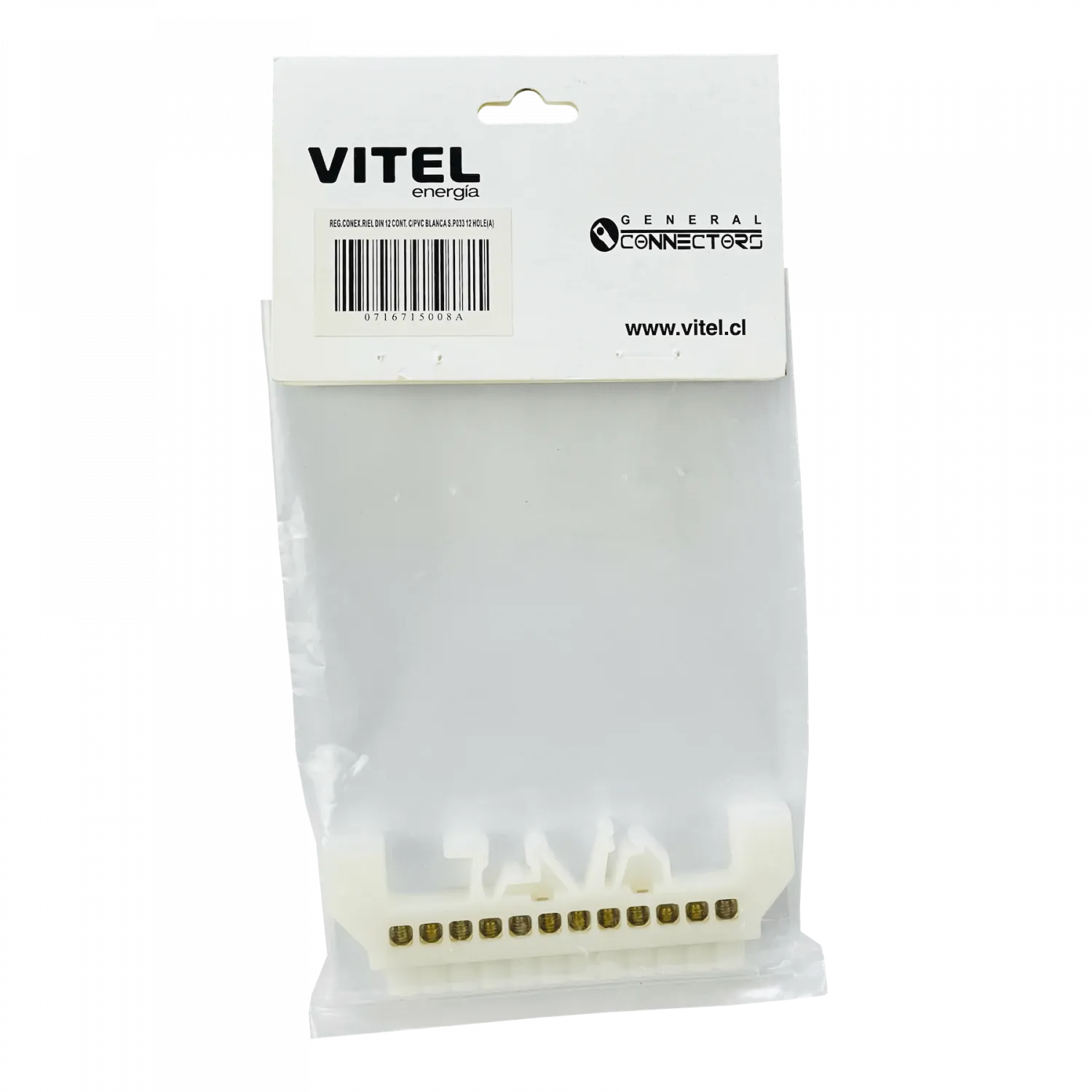 Regleta Blanco 12-Conexiones 4mm Riel Din Distribucion Electrica 2