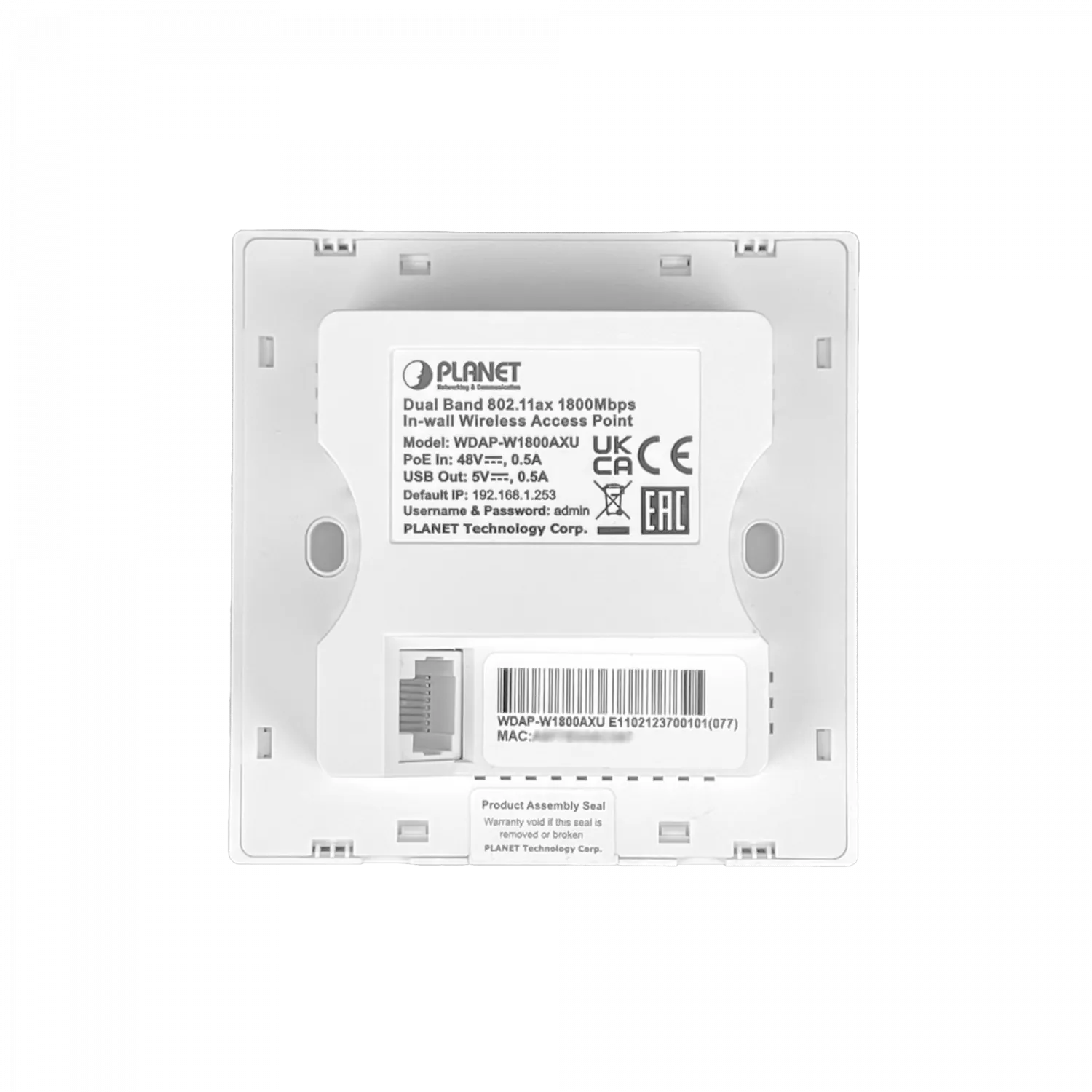 Punto de acceso Wi-Fi 6, 1800Mbps, PoE+, USB-C, MU-MIMO, PLANET WDAP-W1800AX 6