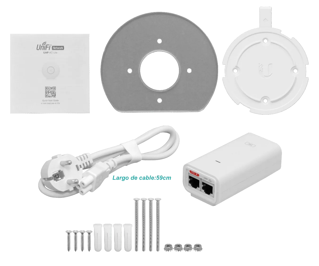 UBIQUITI 1un 2x2 867mbps-5Ghz 300-2,4GHz 3dBi inc-PoE24V 1-1000 AC1200 2