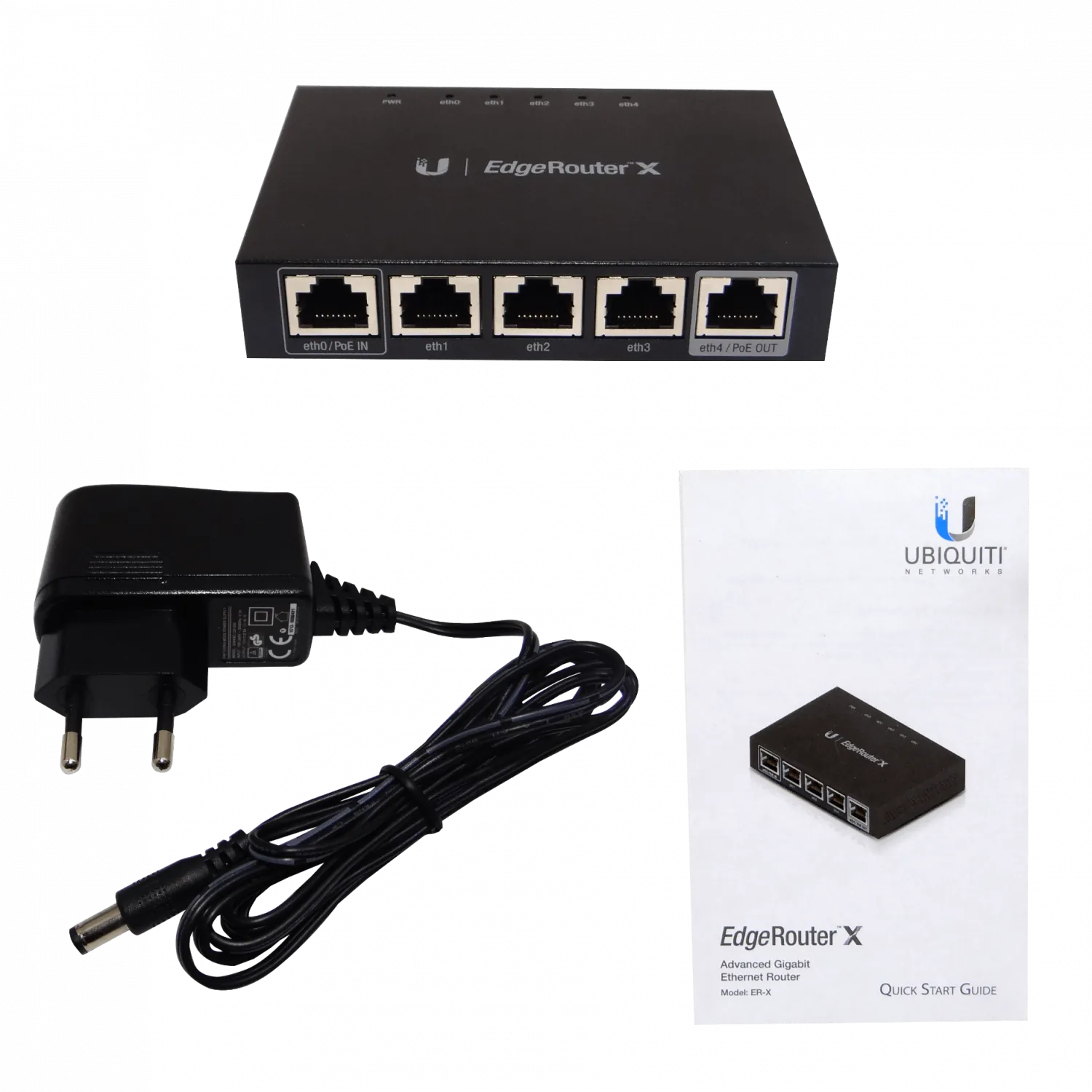 UBIQUITI 5-1000 POE-IN/9-26V POE-OUT inc-12V L2 EDGE-ROUTERX 3