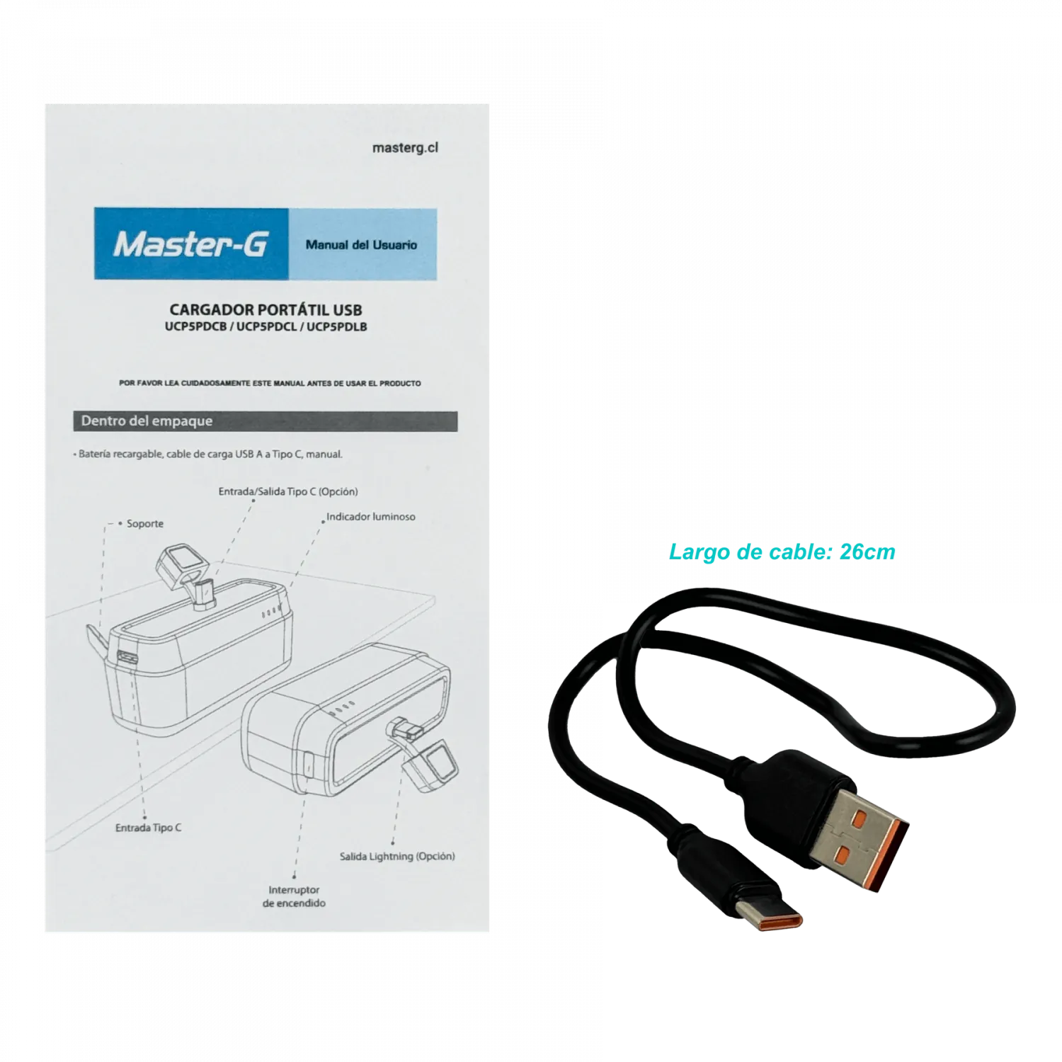 MASTER-G Cargador Base Lightning-M 20W 5000mAh in:5/9/12V ou:5/9/12V 6