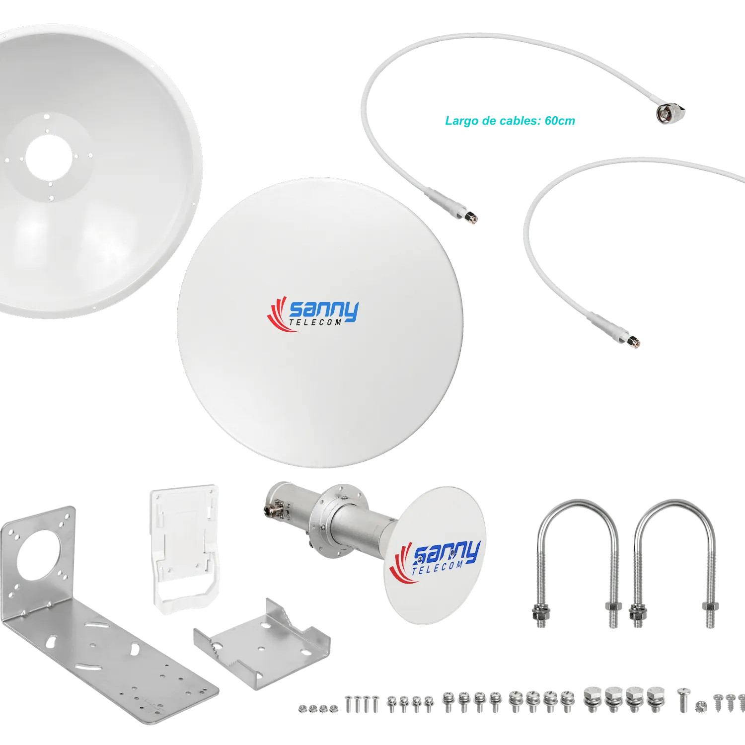 Antena Dish L-COM SANNY DISH-6G23 4,9-6,5GHz 23dBi Dual Polarización 2x2 N-Hembra Slant 45° 4