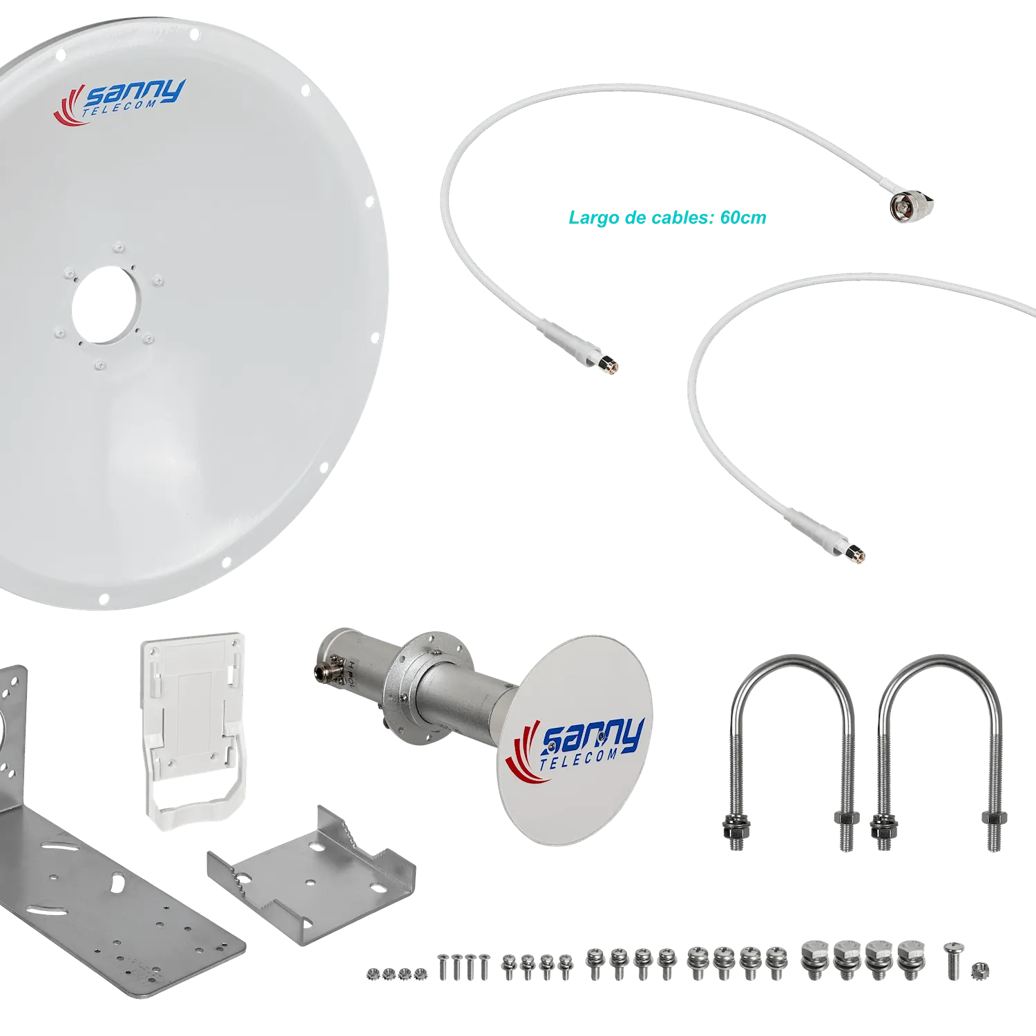 Antena Dish L-COM SANNY DISH-6G25 4,9-6,5GHz 25dBi Dual Polarización 2x2 N-Hembra Slant 45° 4