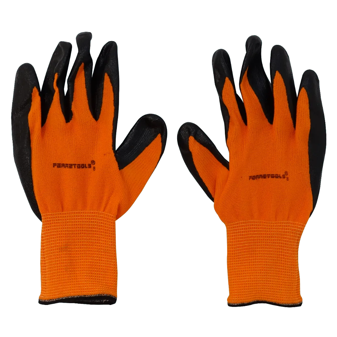 Guantes Naranjo Antiestaticos Poliester C/Nitrilo 3