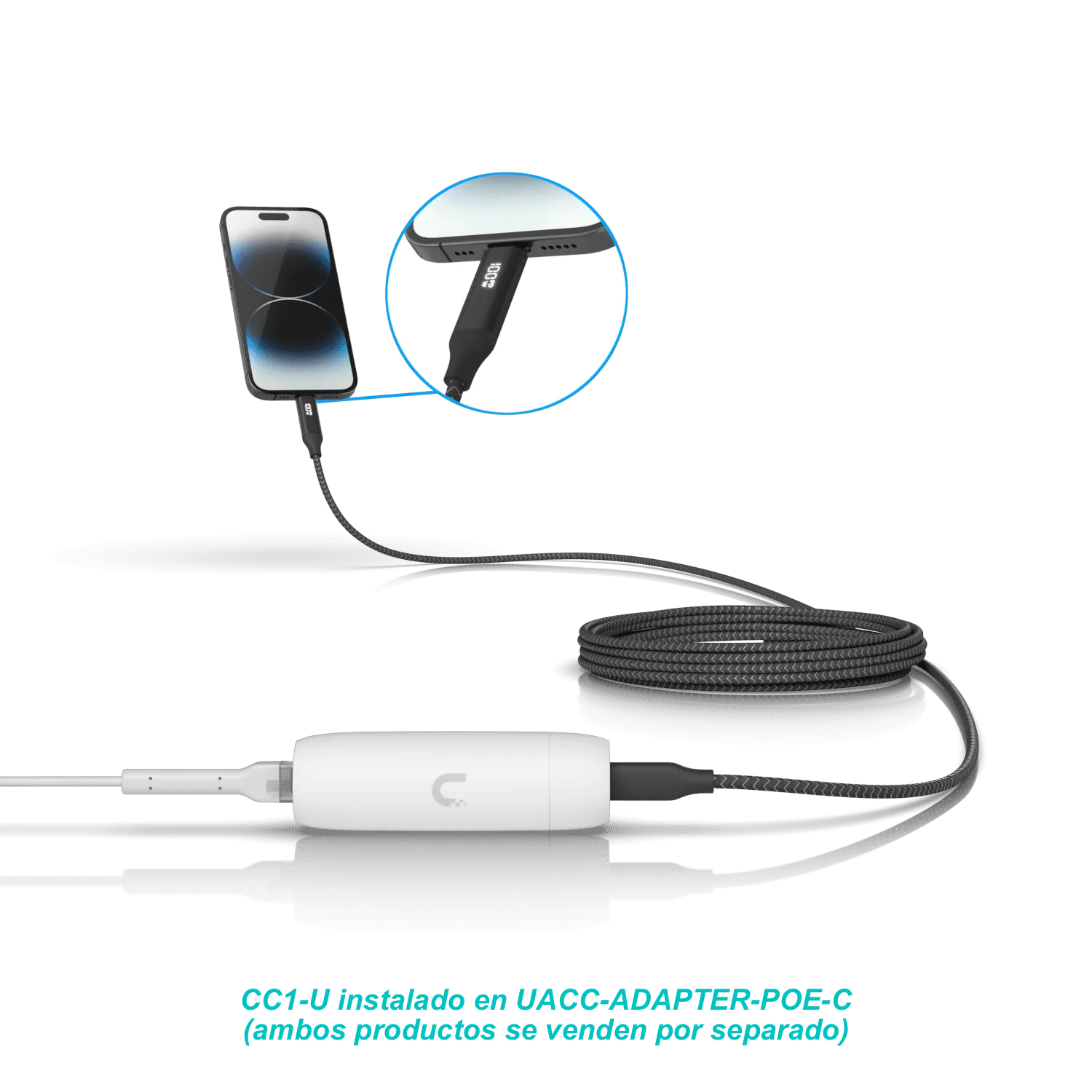 Cable Ubiquiti USB-C 1metro 100W con Indicador de Carga Doble, Color Negro 2