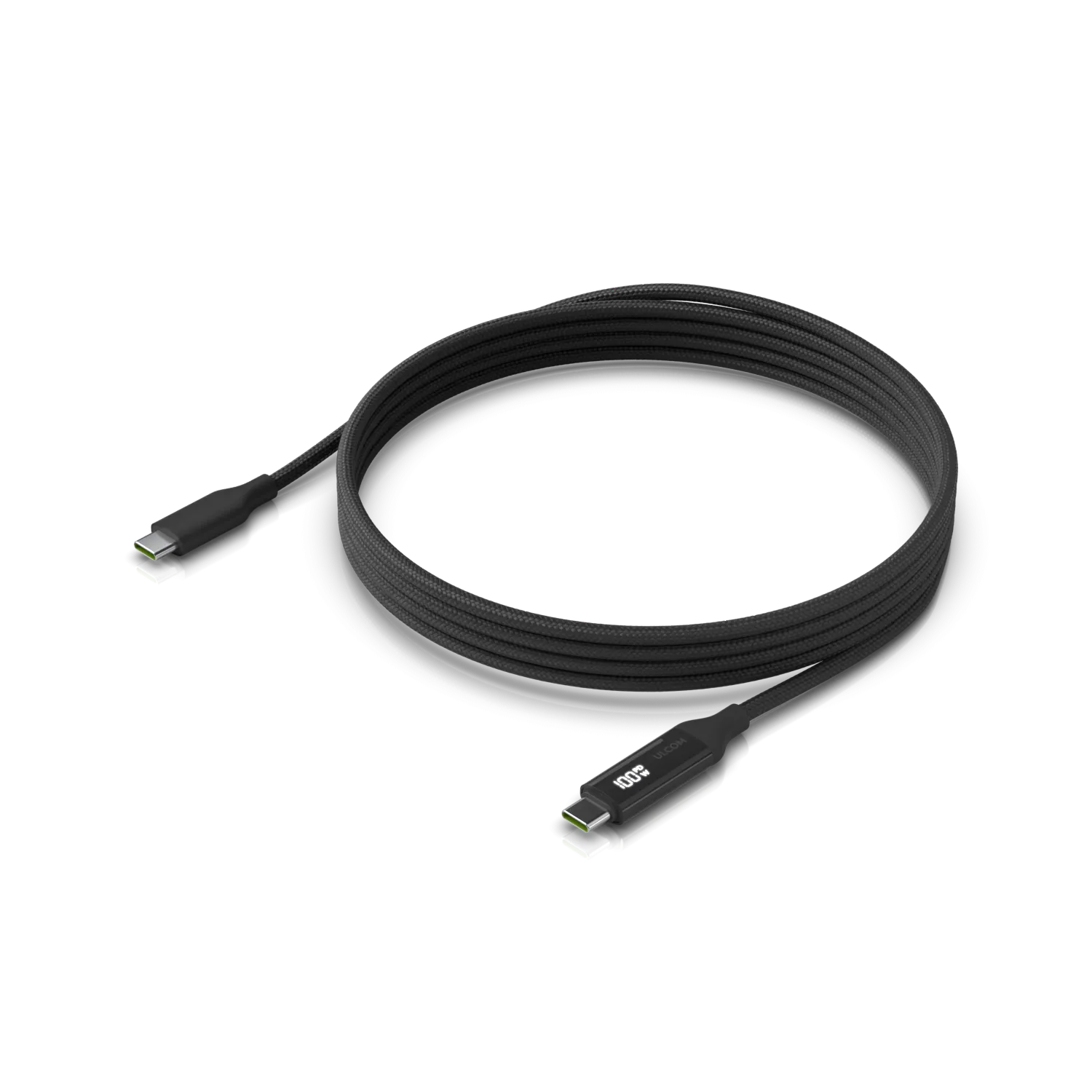 Cable Ubiquiti USB-C 1metro 100W con Indicador de Carga Doble, Color Negro 3