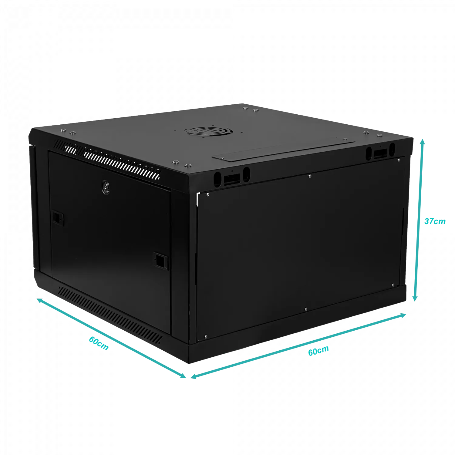 Gabinete Rack LINKMADE RK06-6LD 6U 60cm de Fondo Desarmado para Montaje en Pared - Negro 9