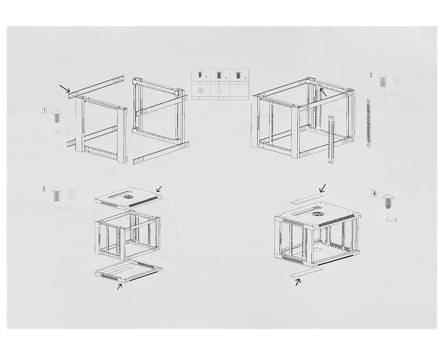Gabinete Rack LINKMADE RK15-6LD 15U 60cm de Fondo Desarmado para Montaje en Pared - Negro 2