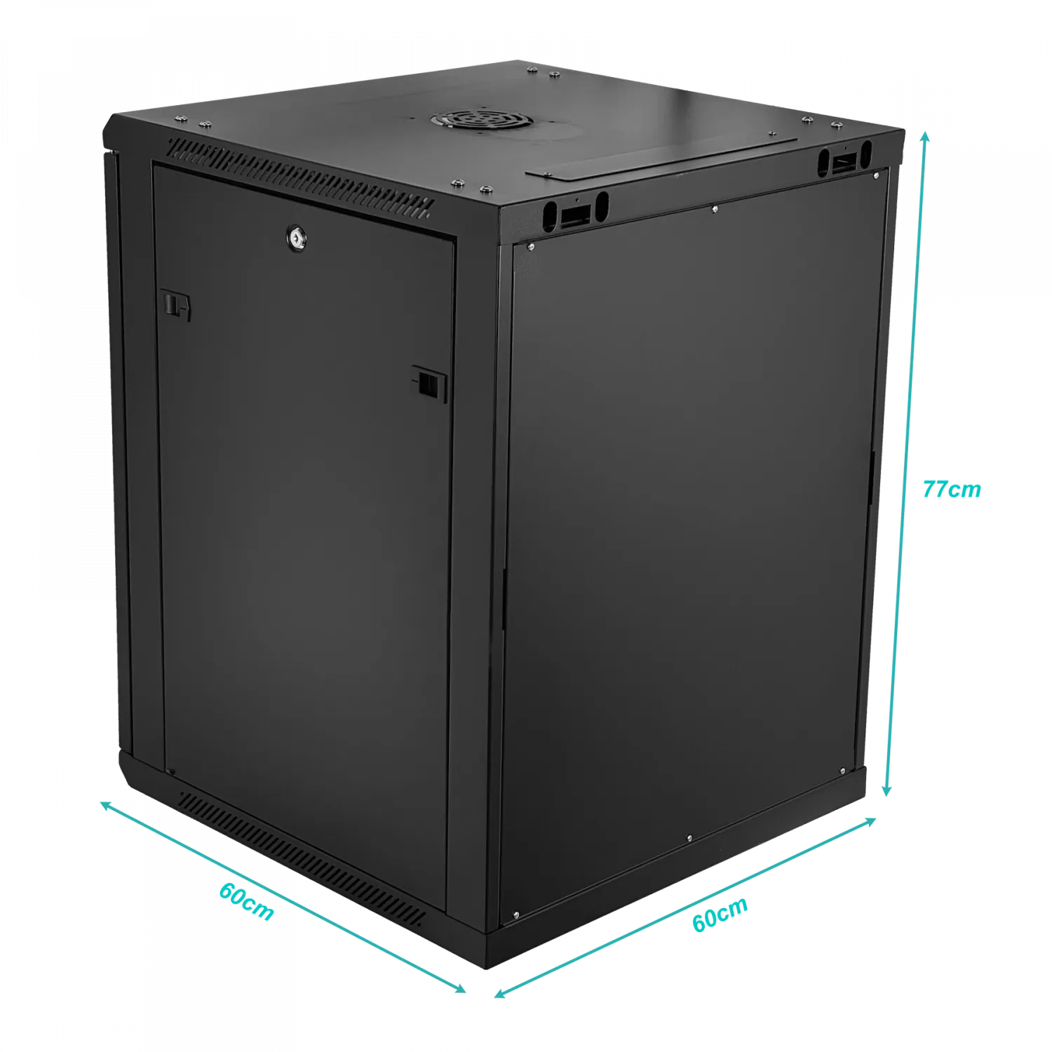 Gabinete Rack LINKMADE RK15-6LD 15U 60cm de Fondo Desarmado para Montaje en Pared - Negro 6