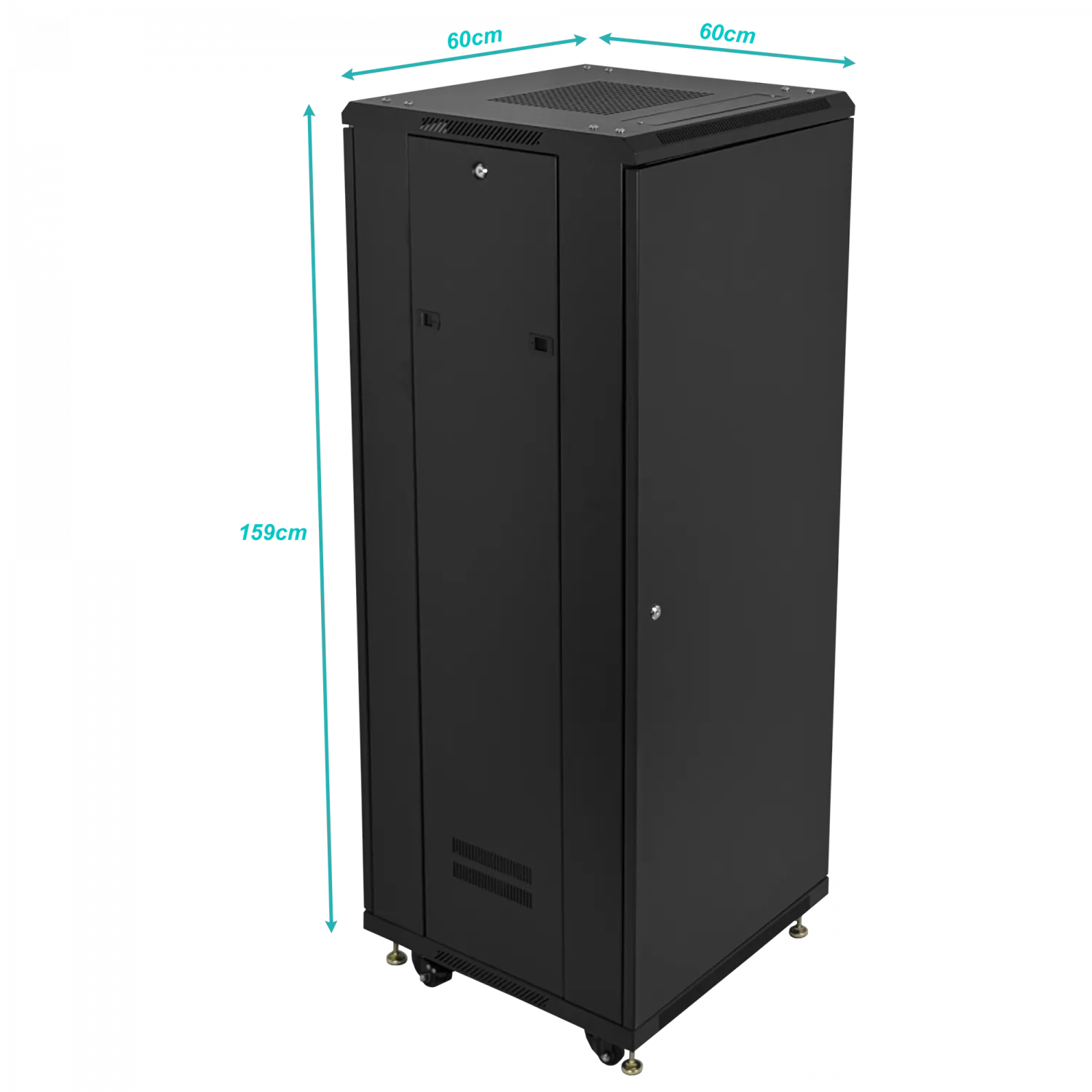 Gabinete Rack LINKMADE RK32-6LD 32U 60cm de Fondo Desarmado con Ventilador y PDU - Negro 4