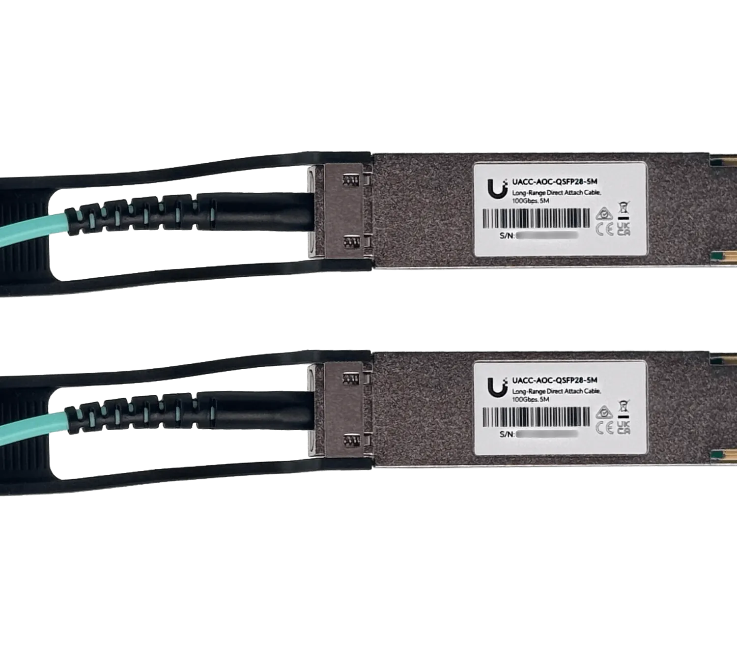 Cable AOC QSFP28 100Gbps 5m Fibra MM Ø3mm Direct Attach Ubiquiti AOC-QSFP28-5M -  2