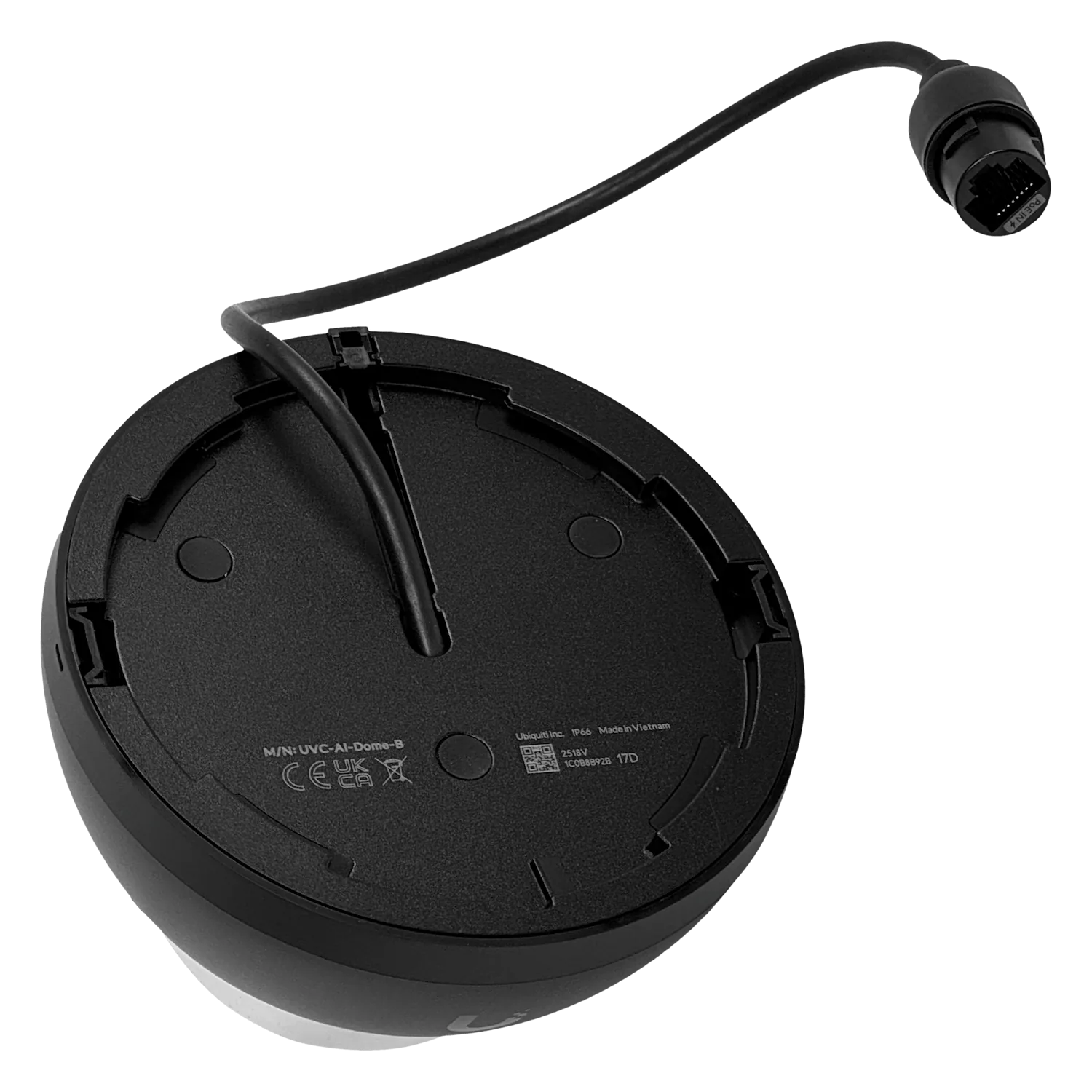 Cámara Ubiquiti UVC-AI-DOME-B Dome 4K, 40m IR, IK10, PoE, UniFi Protect, Color Negro 3