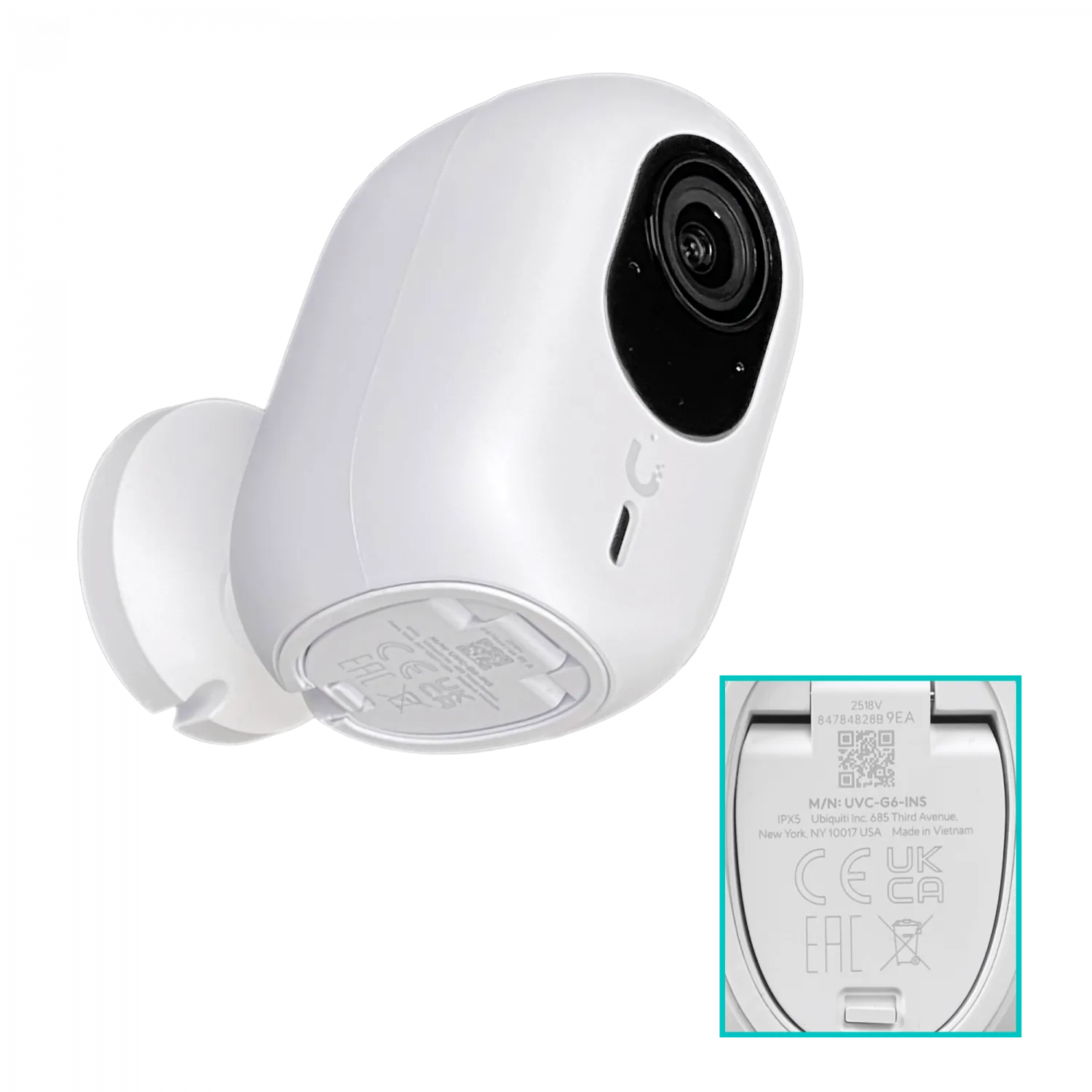 Camara IP Ubiquiti UVC-G6-INS Mural 4K WiFi IA MicroSD IPX5 IK04 6